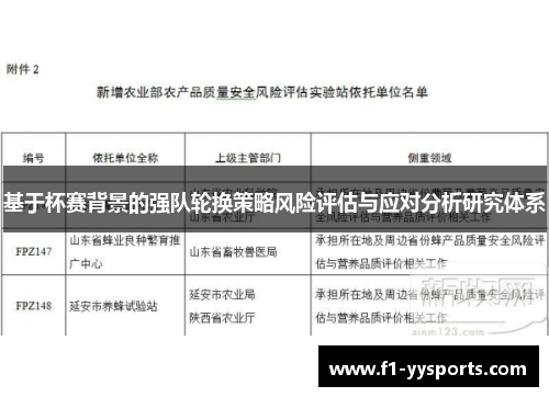 基于杯赛背景的强队轮换策略风险评估与应对分析研究体系
